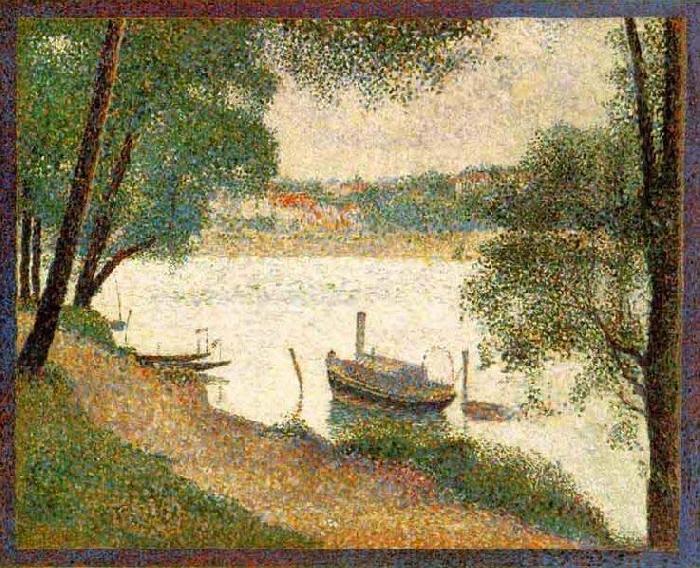 Georges Seurat Gray weather, Grande Jatte, oil painting image